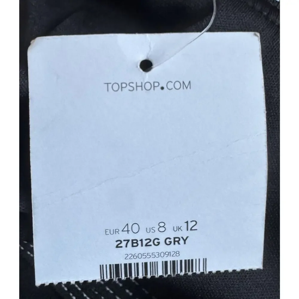 Topshop Midi Pleated Skirt Grey Women’s Size 8 Pull-On Speckled Lined NEW